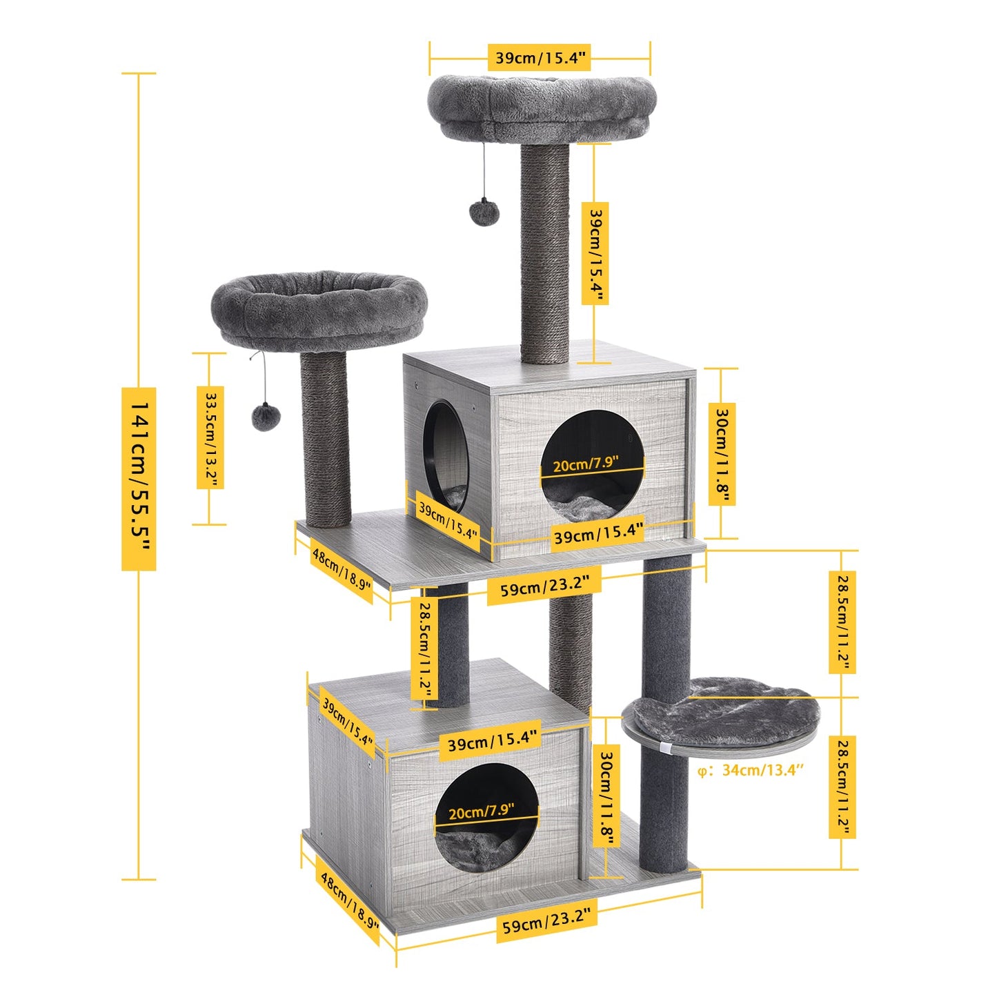 PAWZ Road All-in-1 Marble Cat Tree Medium Activity Center