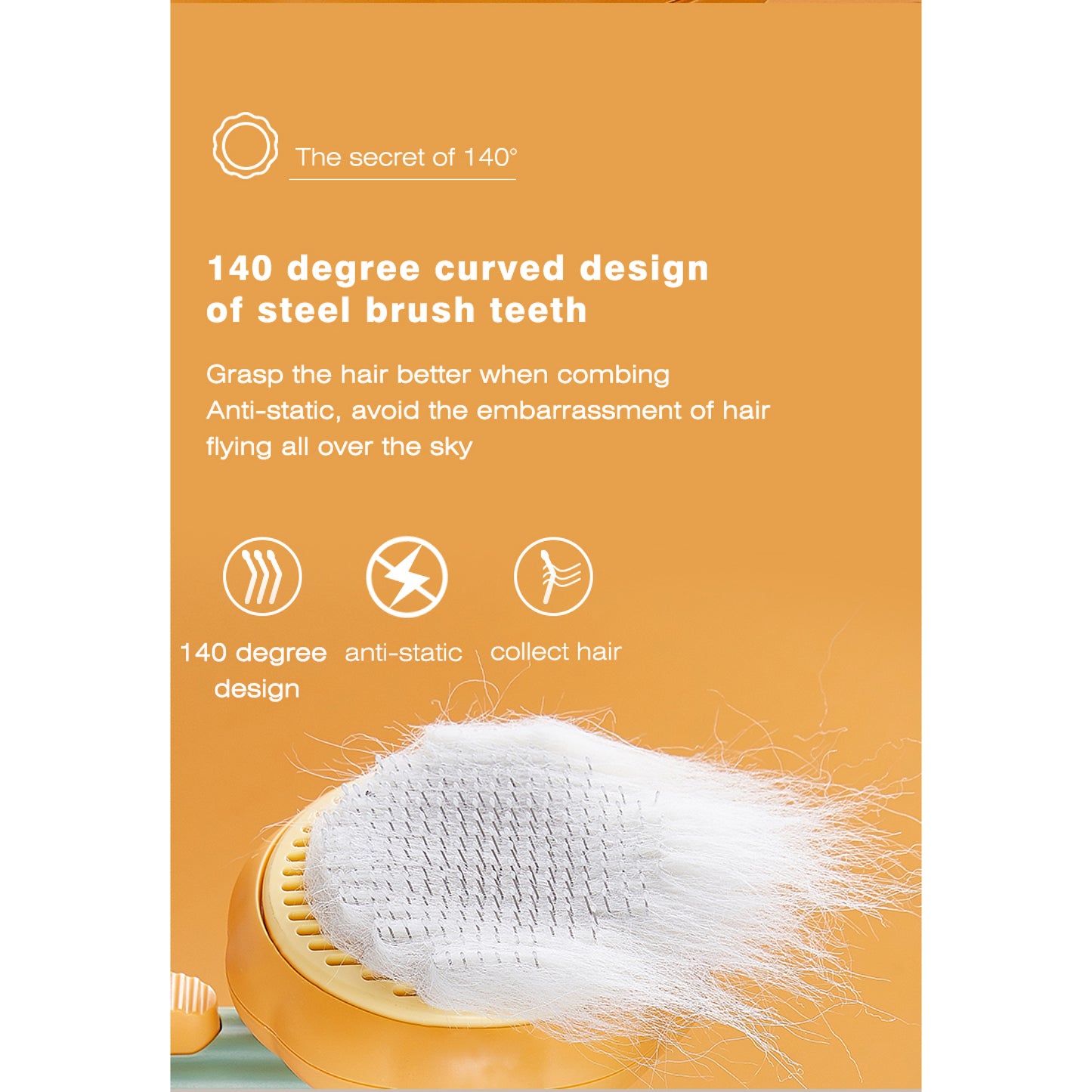 Aiwo Deshedding Pet Pumpkin Hair Brush