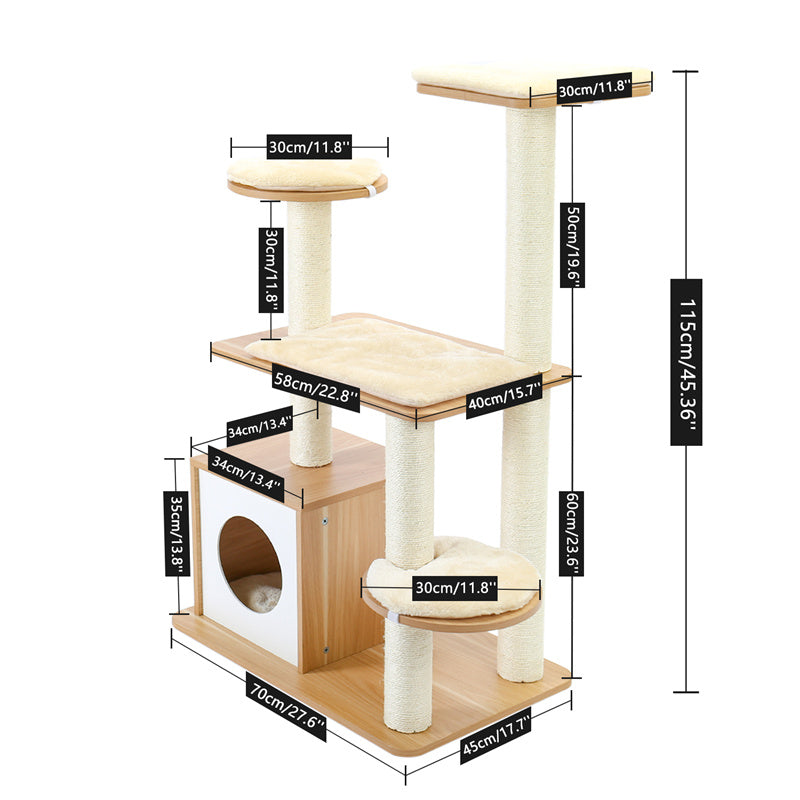 PAWZ Road Multi-Level Modern Cat Tree 115CM
