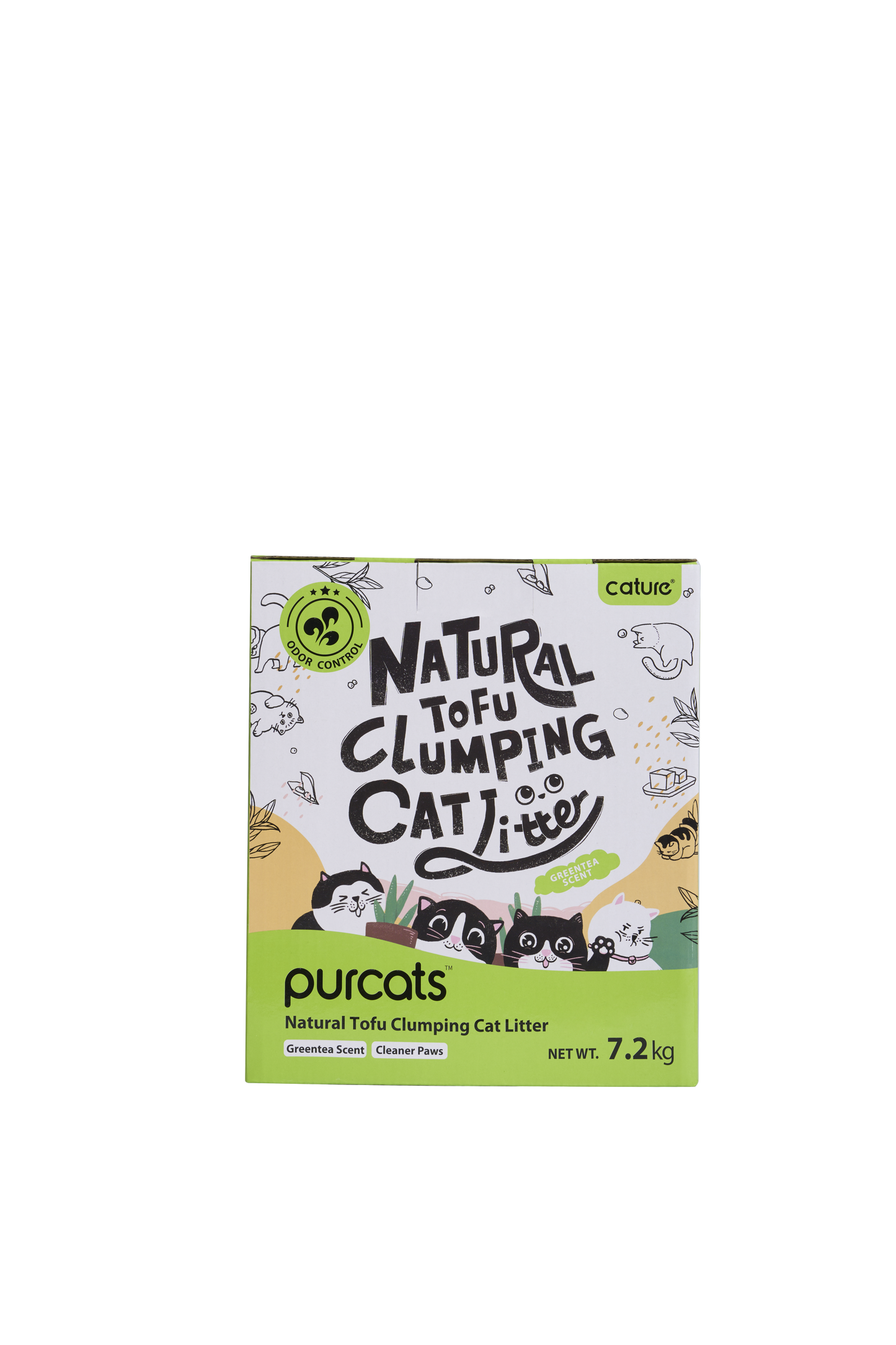 CATURE Natural Tofu Clumping Greentea Scent 7.2 KG