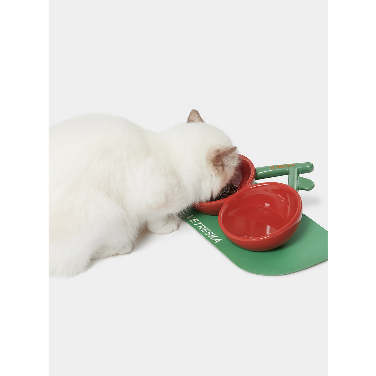 VETRESKA CHERRY CERAMIC PET BOWL
