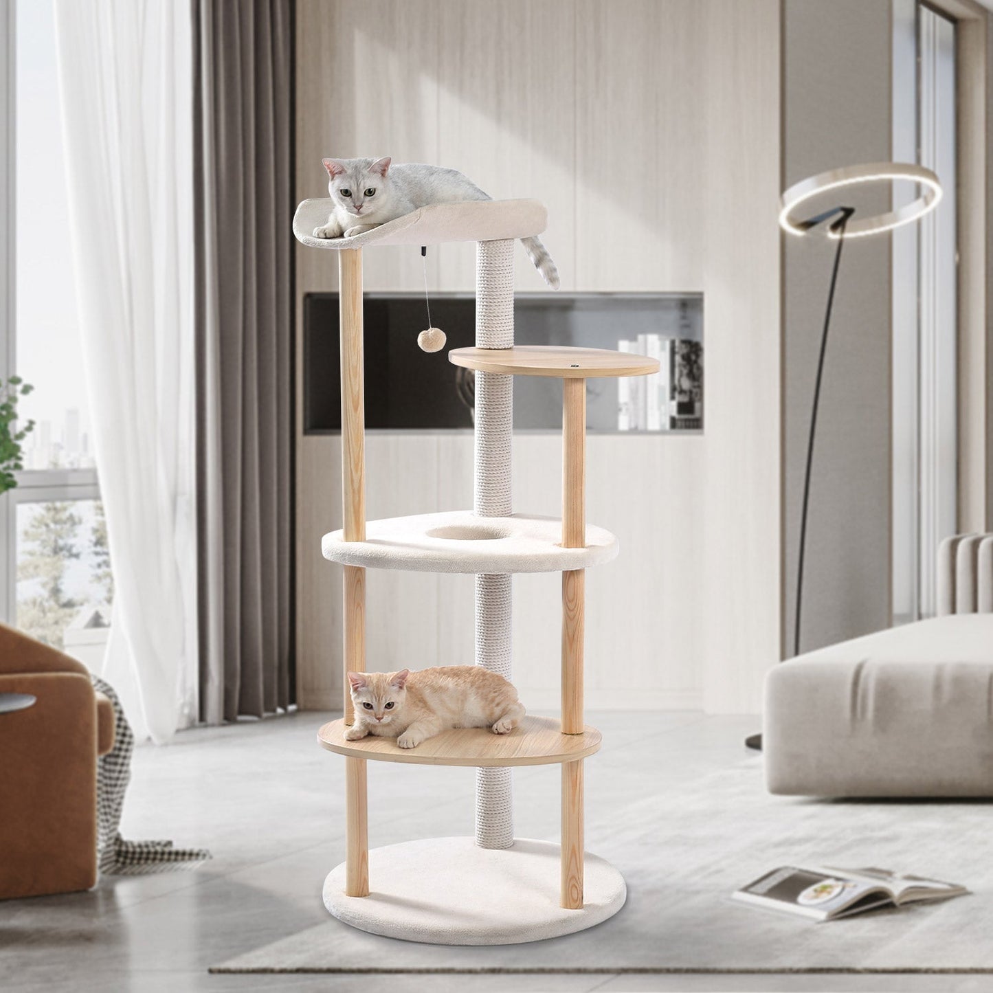 Pawz Road overlooking Wooden 5-Level Indoor Cat Tower
