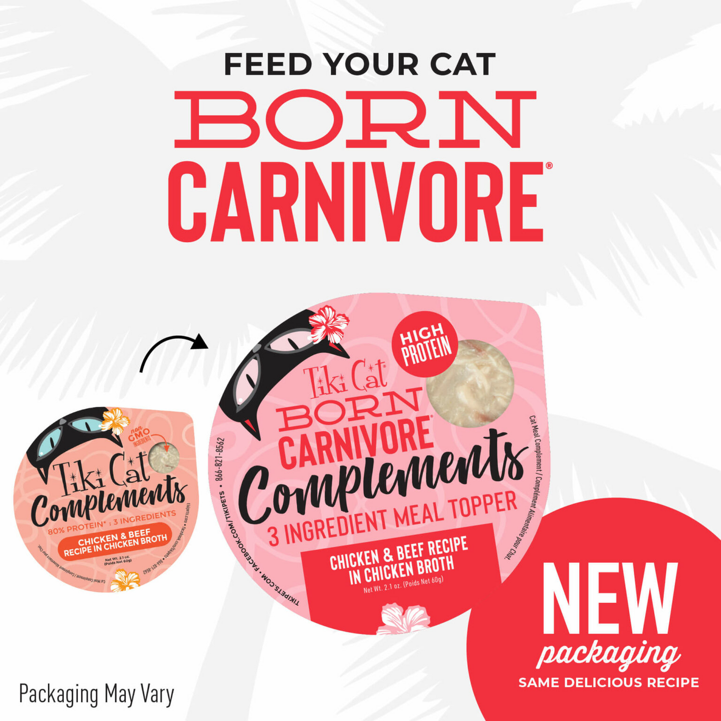 Tiki Cat® Born Carnivore® Complements Chicken & Beef Cat Meal Toppers