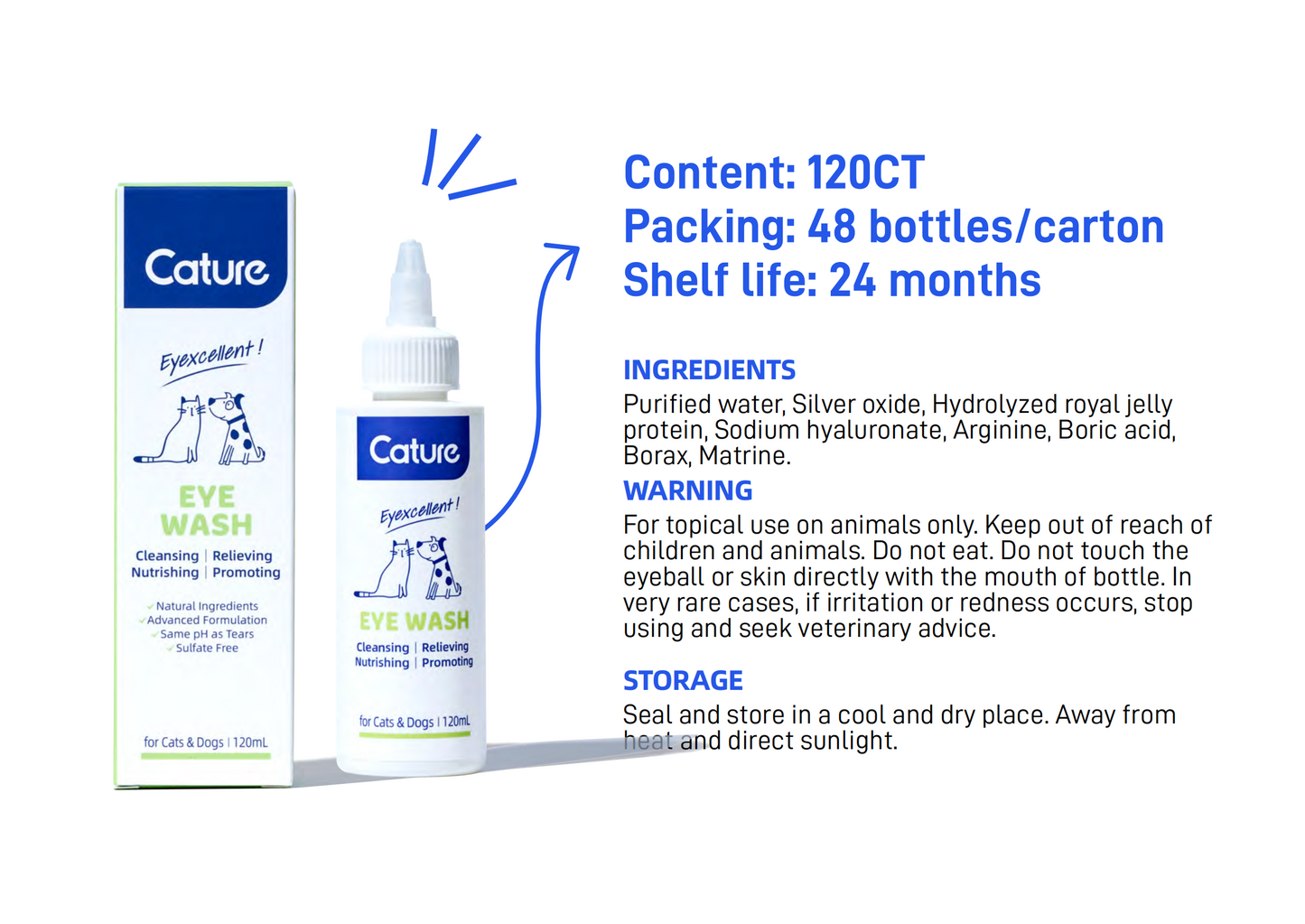 CATURE - Purelab Cat and Dog Physiological Eye Cleanser 120ml