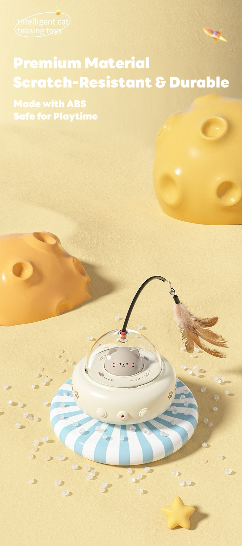 Automatic Rotating Cat Toy ABS Electronic Component Annoying Relief Intelligent Random Move to Chase