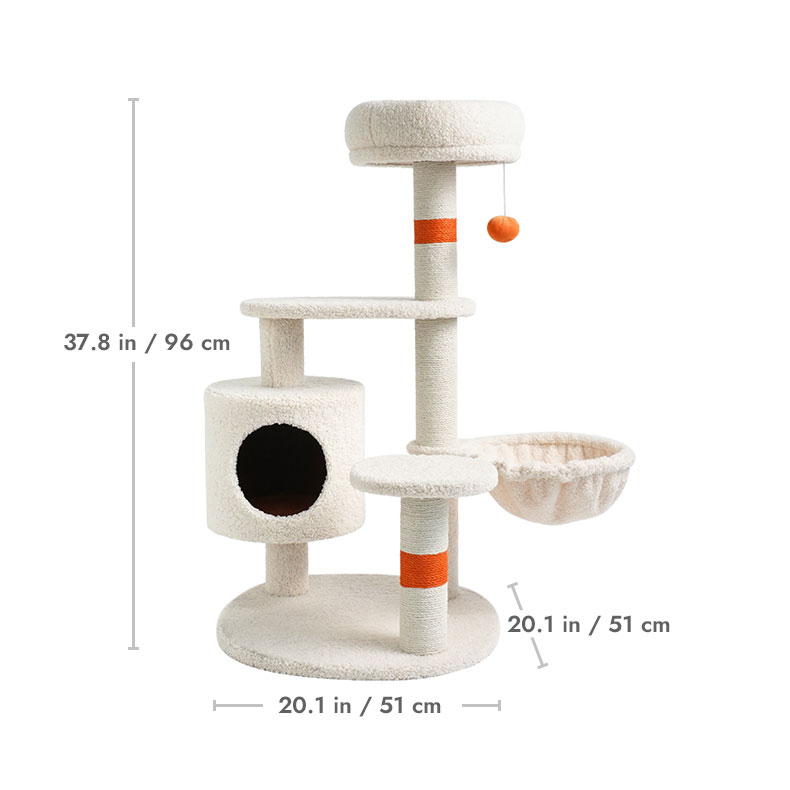 ZEZE White Cream Style Cat Tree