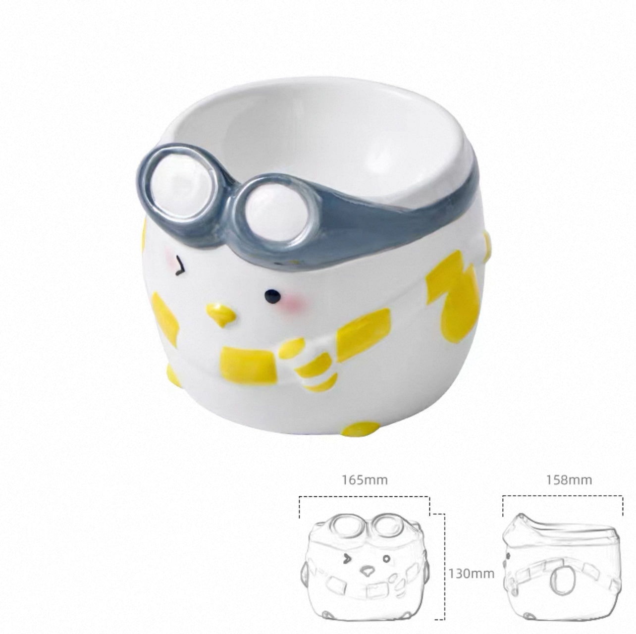 Penguin Ski Ceramic Pet Bowl