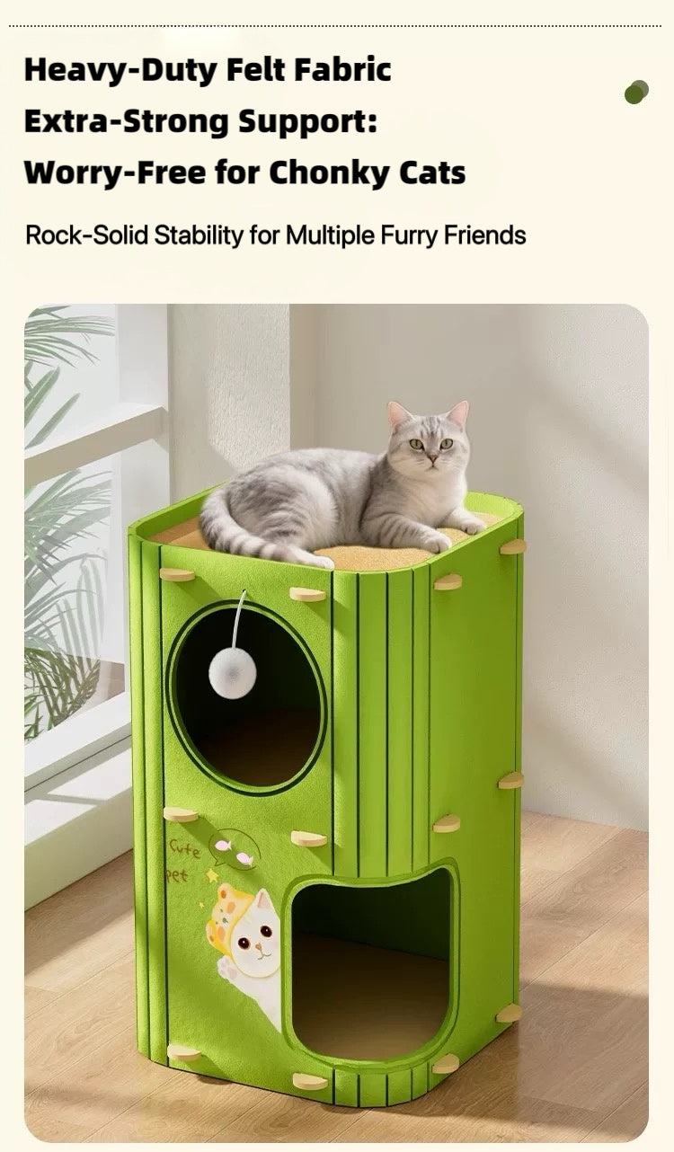 Multi-Functional Felt Cat Tower / Cat Barrel