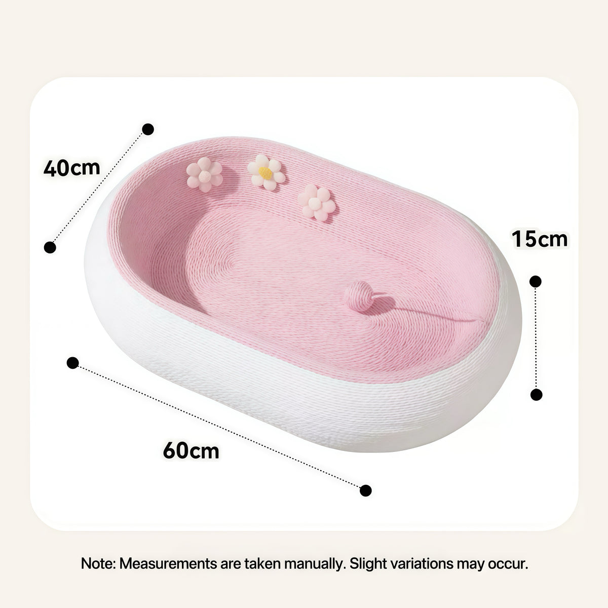3-in-1 woven cat scratcher deep bed detail