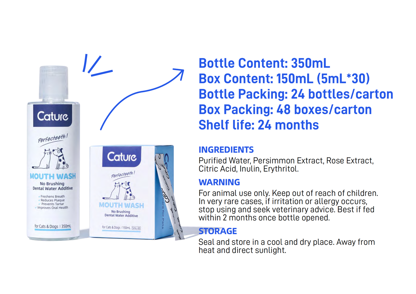 CATURE - Purelab Pet Oral Care Mouthwash Sachet Case 350ml