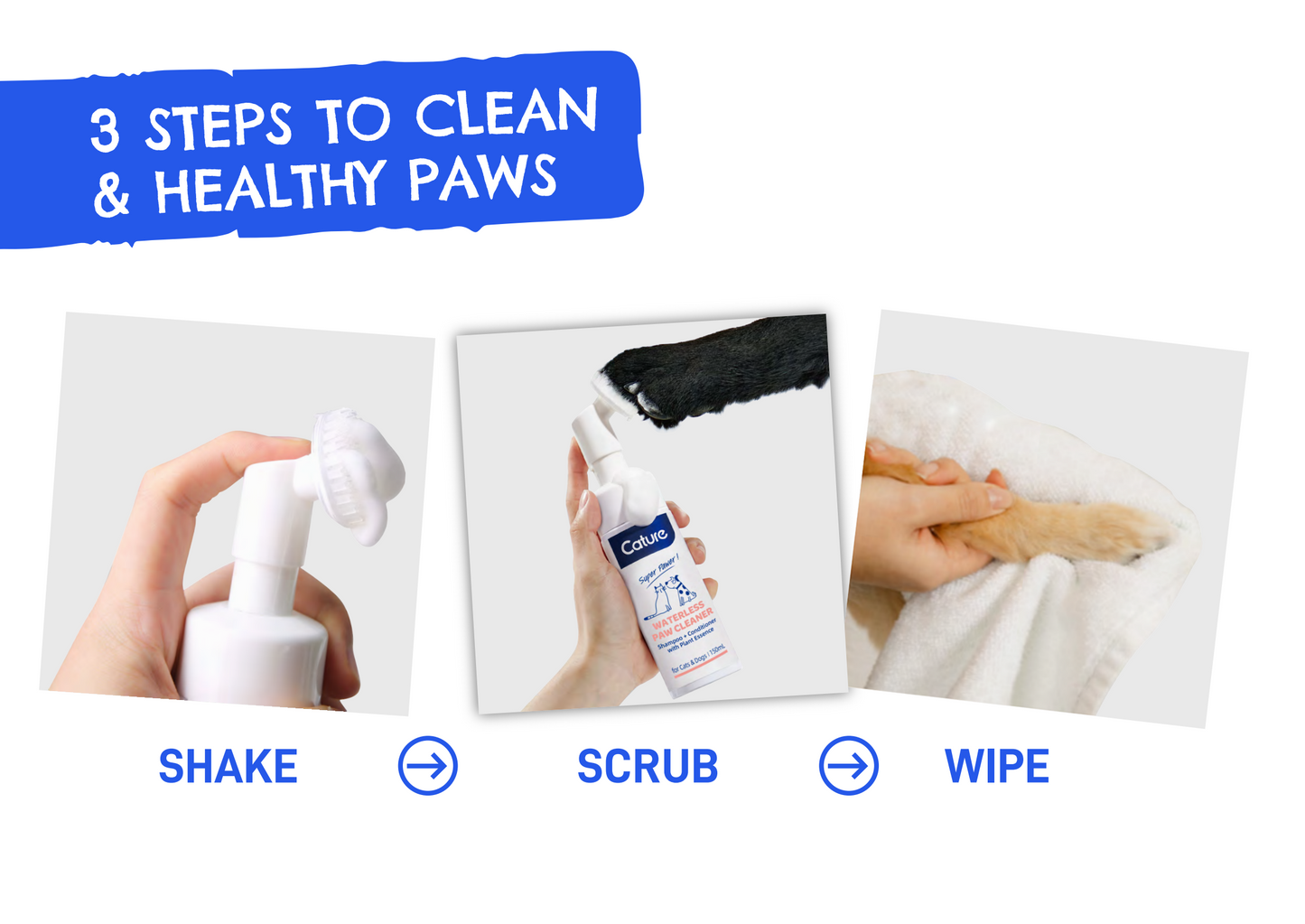 CATURE - Purelab Pet Dry Wash Paw Foam with Brush 150ml