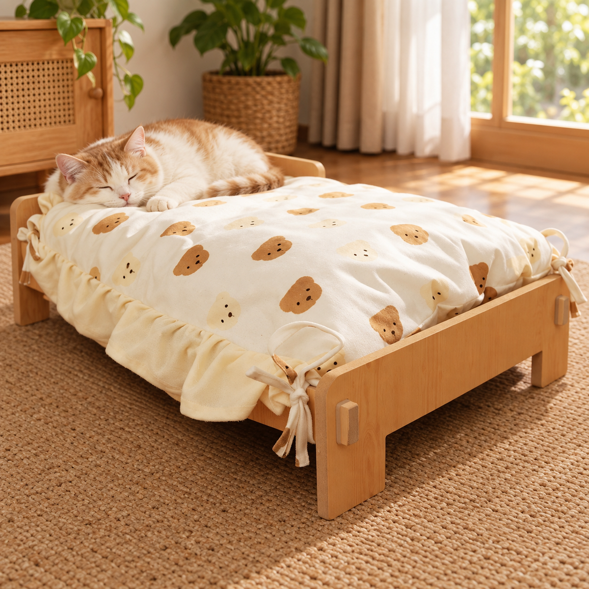 Customized Wooden Pet Bed Personalized Sleeping Habitat for Cat Dog or Rabbit | source image 12 | content-safe square revision | FULL_FRAME_OUTPAINT | textLayer=none | 20260920-v6