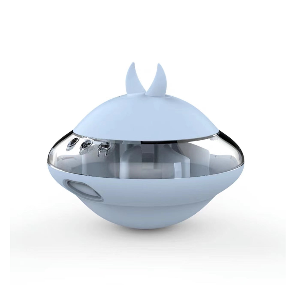 AIWO UFO wobble treat dispensing puzzle toy in Blue