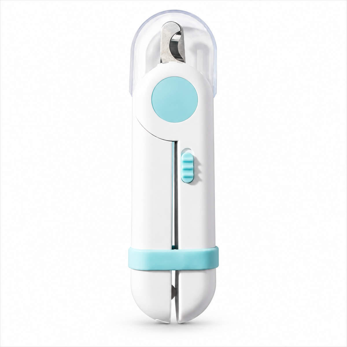 Blue Pakeway LED pet nail clipper with transparent nail guard