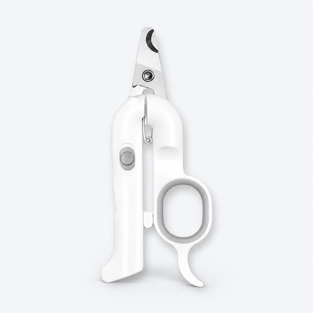 Grey Pakeway dual-light pet nail clipper on a clean white background