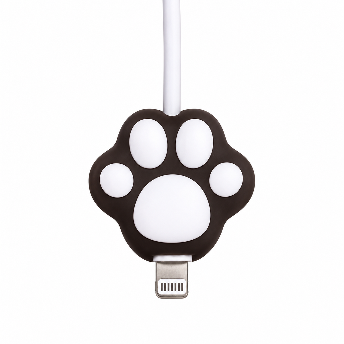 Black cat paw silicone cable protector white-background SKU hero
