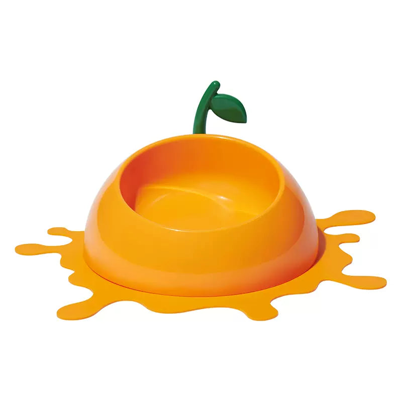 VETRESKA Cat Food Bowl Dog Water Feeding Bowl Dishes Non-Slip Mat Medium Small Dog Juicy Tangerine