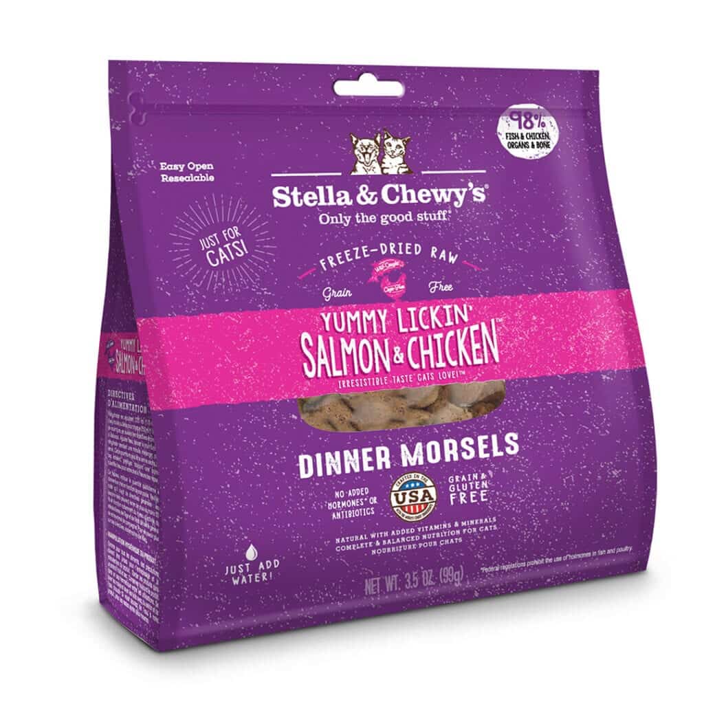 Stella&Chewy's Freeze Dried Raw YUMMY LICKIN’ SALMON & CHICKEN FREEZE-DRIED RAW DINNER MORSELS - Destiny Pet