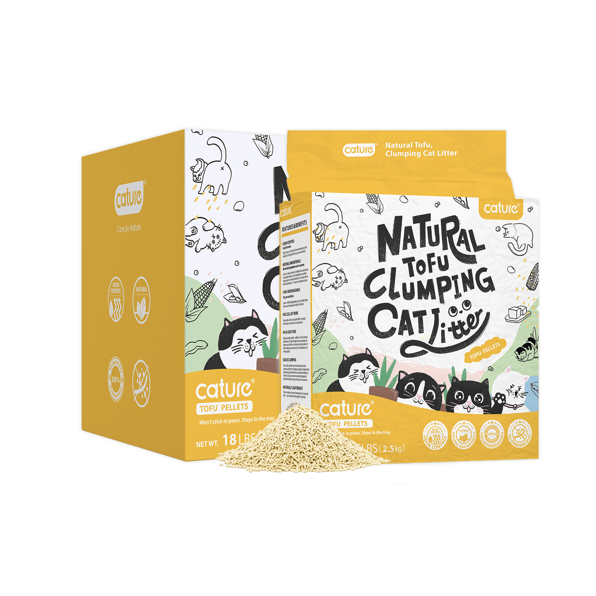 Cature Tofu Cat Litter Milk Tea 6L/20L 猫殿下奶茶豆腐猫砂6L/20L - Destiny Pet