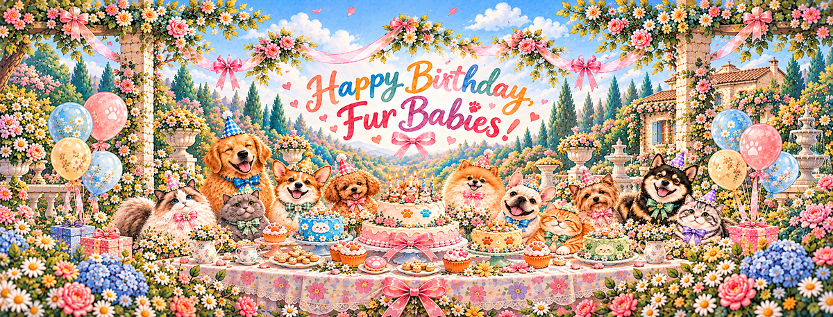 Happy Birthday Fur Babies pet cakes collection banner