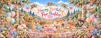 Happy Birthday Fur Babies pet cakes collection banner