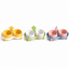 Multi-color anti-spill pet bowl set with two bowls for food and water