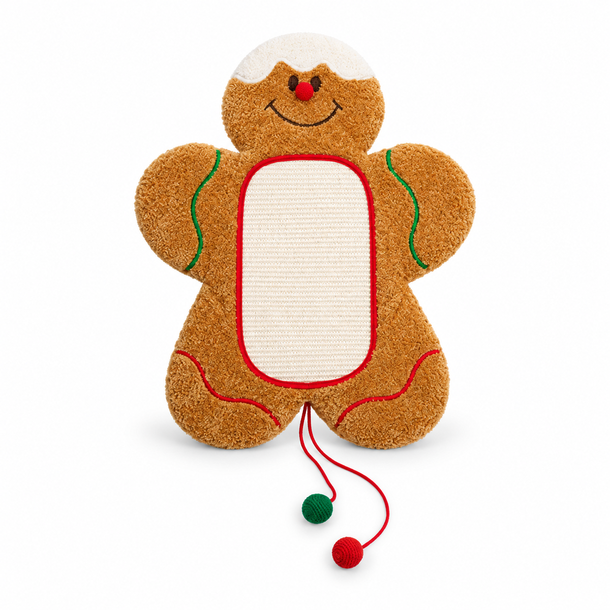 ZEZE Gingerbread Man Cat Scratching Mat clean white background product hero v2, source image 9, complete product, no crop
