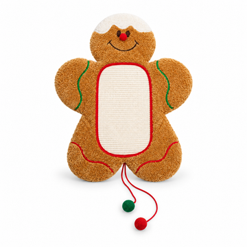 ZEZE Gingerbread Man Cat Scratching Mat clean white background product hero v2, source image 9, complete product, no crop