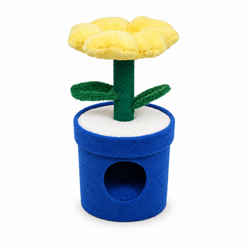 ZEZE Barbie Potted Flower Cat Condo clean white background product hero v2, source image 10, complete product, no crop