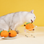 Orange silvervine cat toy cat play lifestyle scene - corrected 1:1