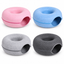 Donut felt cat tunnel bed four-colour white-background multi-SKU hero - corrected 1:1