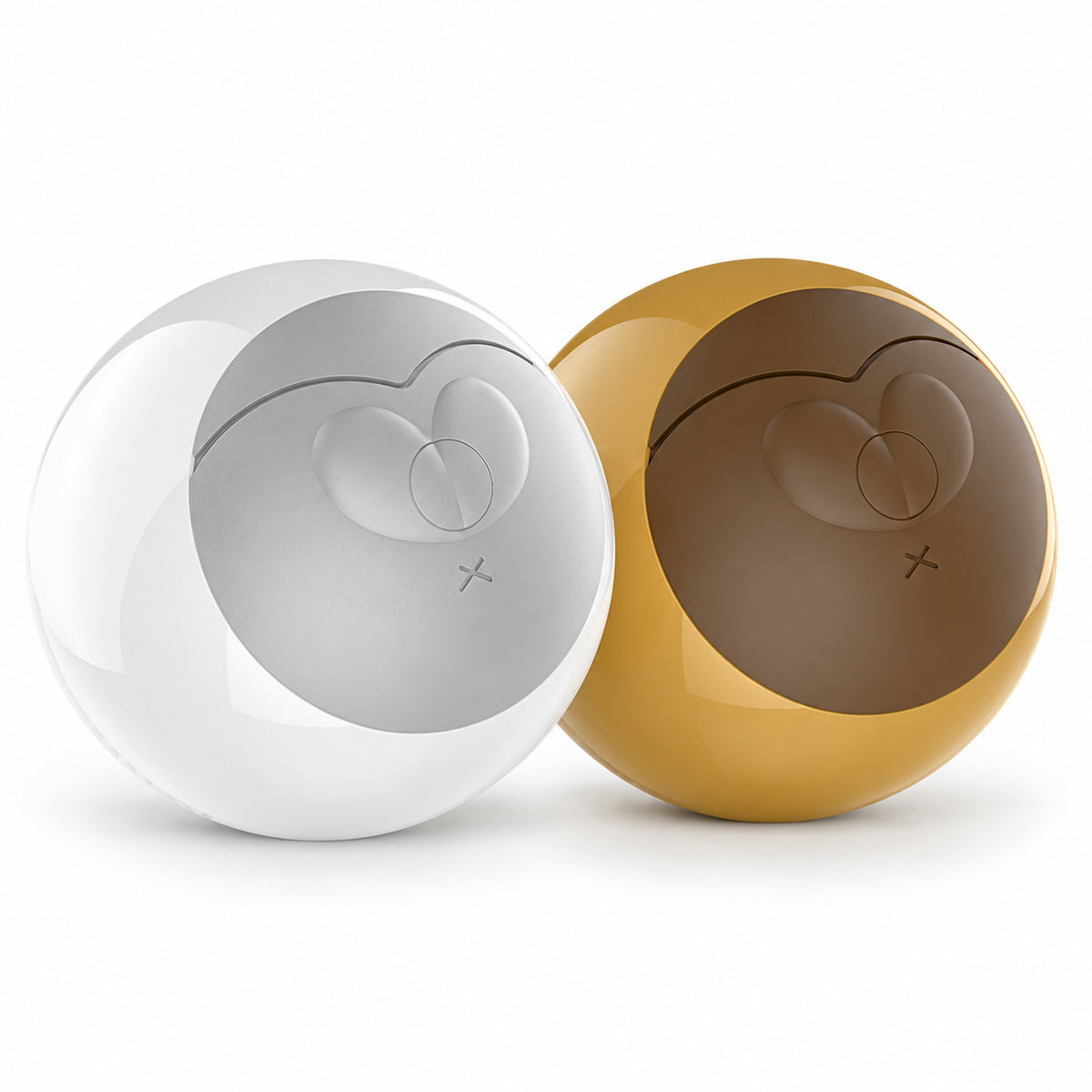 Aiwo interactive rolling cat ball toy white and gold variants on a white background