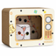 TV-shaped cat scratcher house single-SKU white-background hero - corrected 1:1