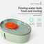 AIWO avocado-green pet water fountain with flowing water