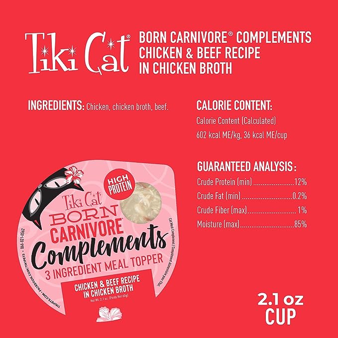 Tiki Cat® Born Carnivore® Complements Chicken & Beef Cat Meal Toppers