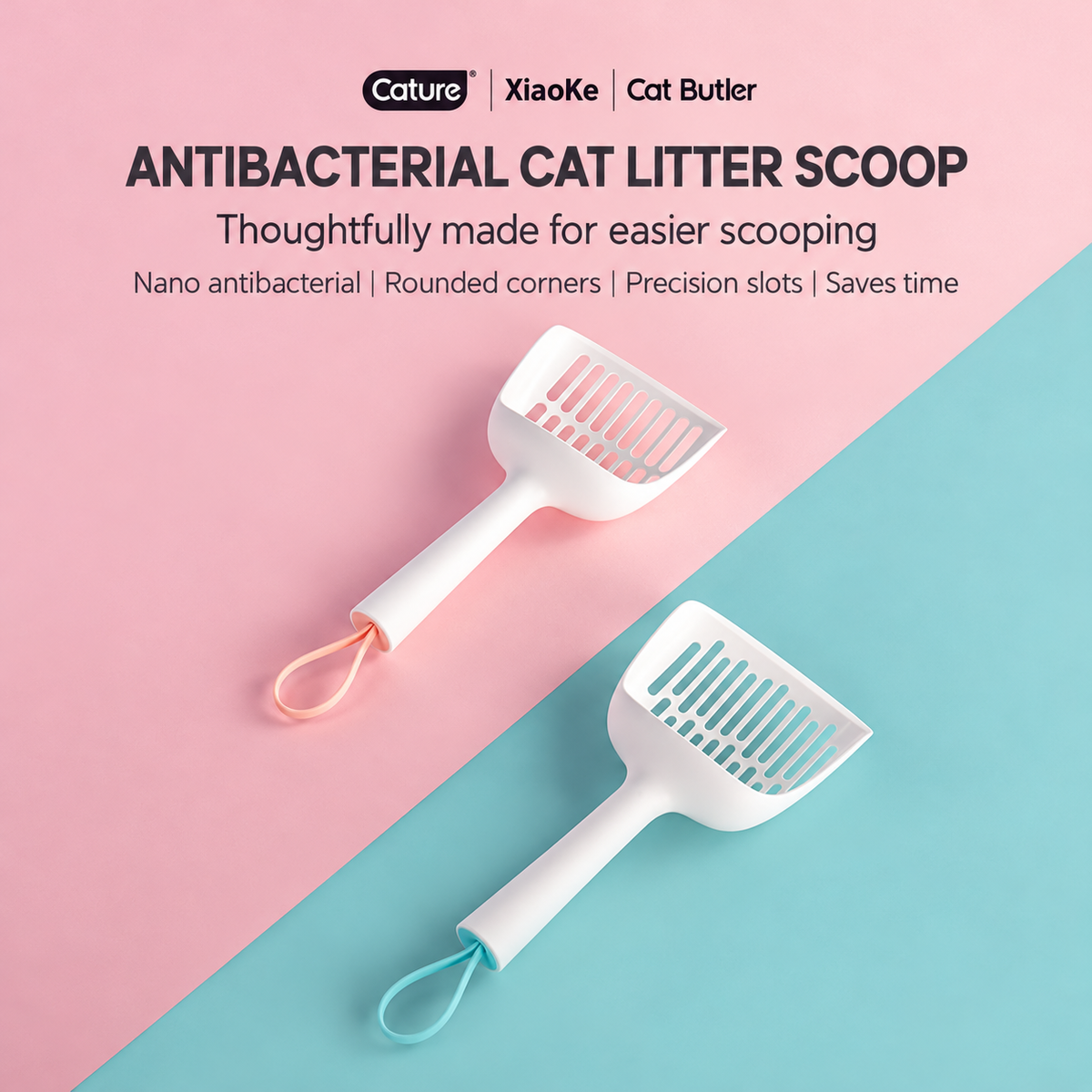 Cature cat litter scoop detail 01 - antibacterial scoop design