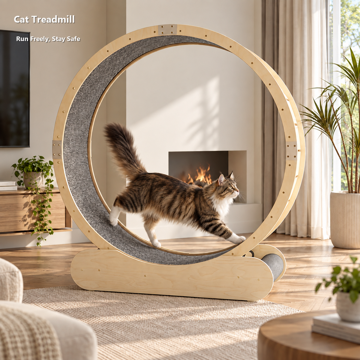 Revised | MiaoZan Cat Treadmill gallery image 01 | full text transfer | transparent overlay | square composition