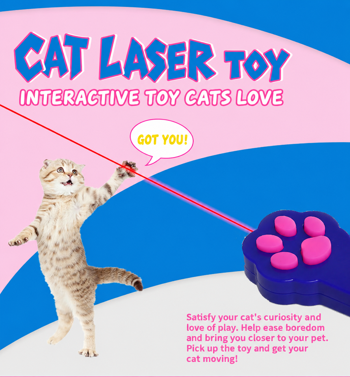 Paw-shaped cat laser toy hero and interactive indoor play introduction [Latest English correction for original 01]
