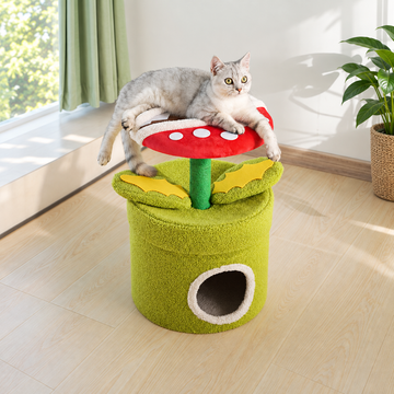 Super Cannibal Flower Cat Tree effective 1:1 continuous background outpaint revision v2, source image 1, no crop