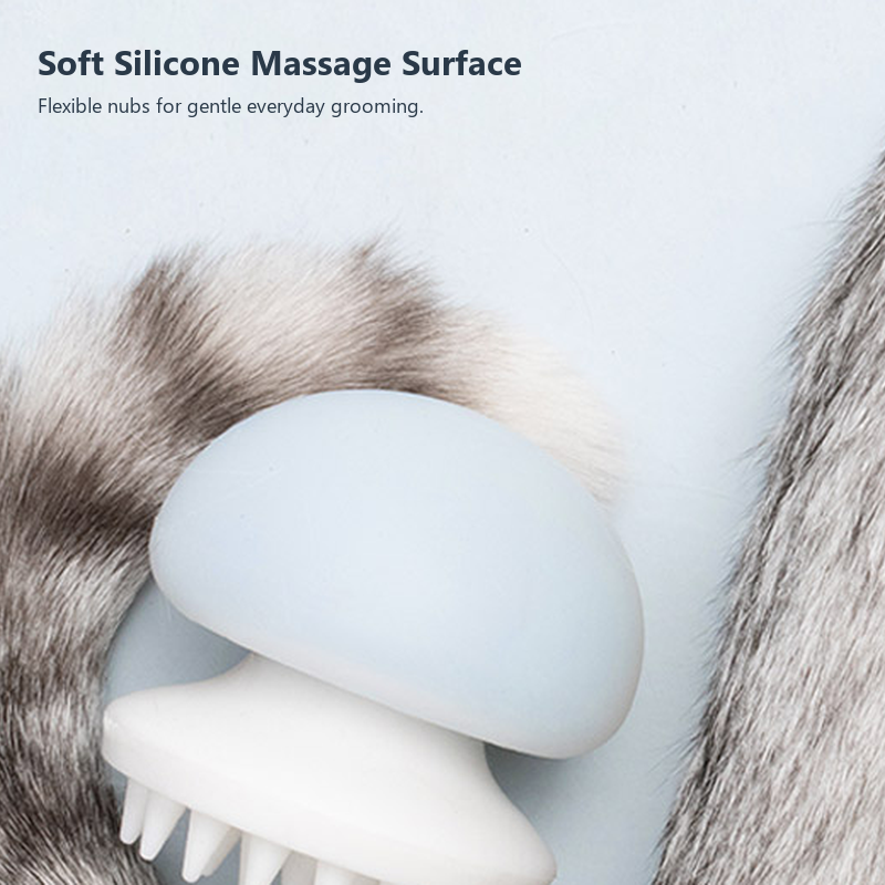 Soft silicone massage surface on the Furrytail Jellyfish Massage Cat Brush [Gallery: Detail]