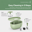AIWO avocado-green pet water fountain three-step cleaning guide