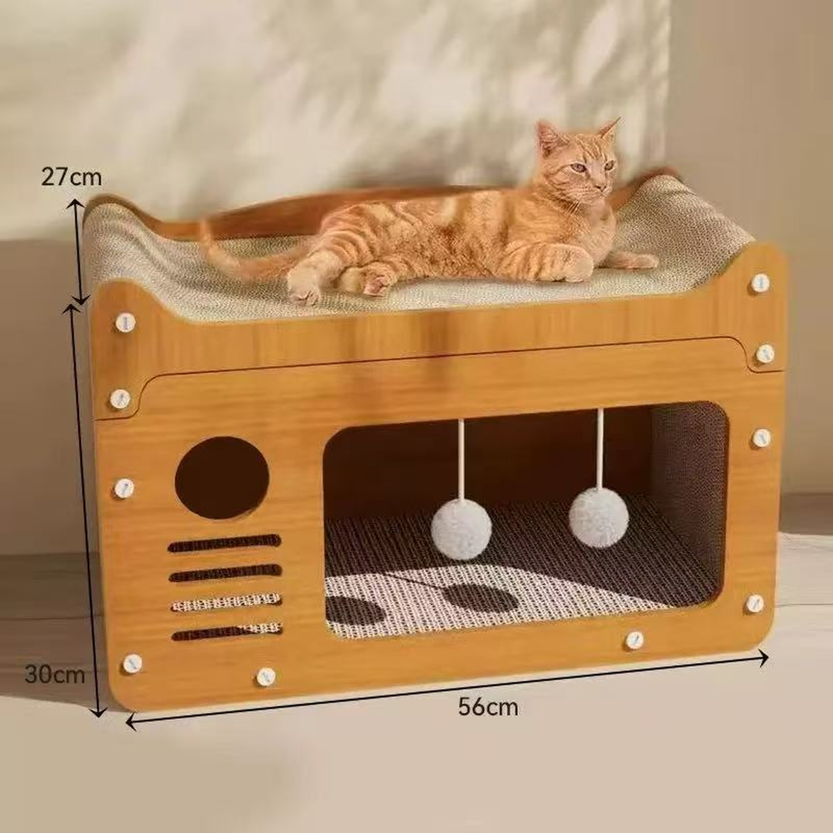 Cat scratcher lounger top platform and scratch surface [Gallery: Details]