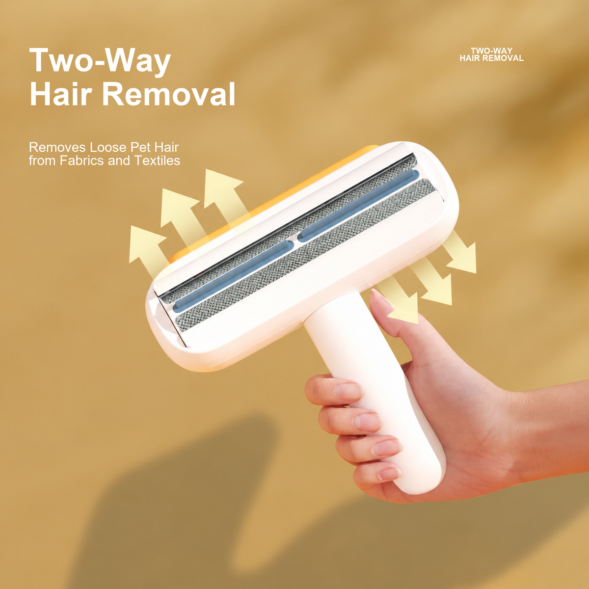 SOURCE REVISION | source-02 | Yellow Duck pet hair remover brush two-way hair removal