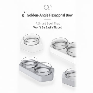 Aiwo M03 raised angled double bowl for cat or dog food and water