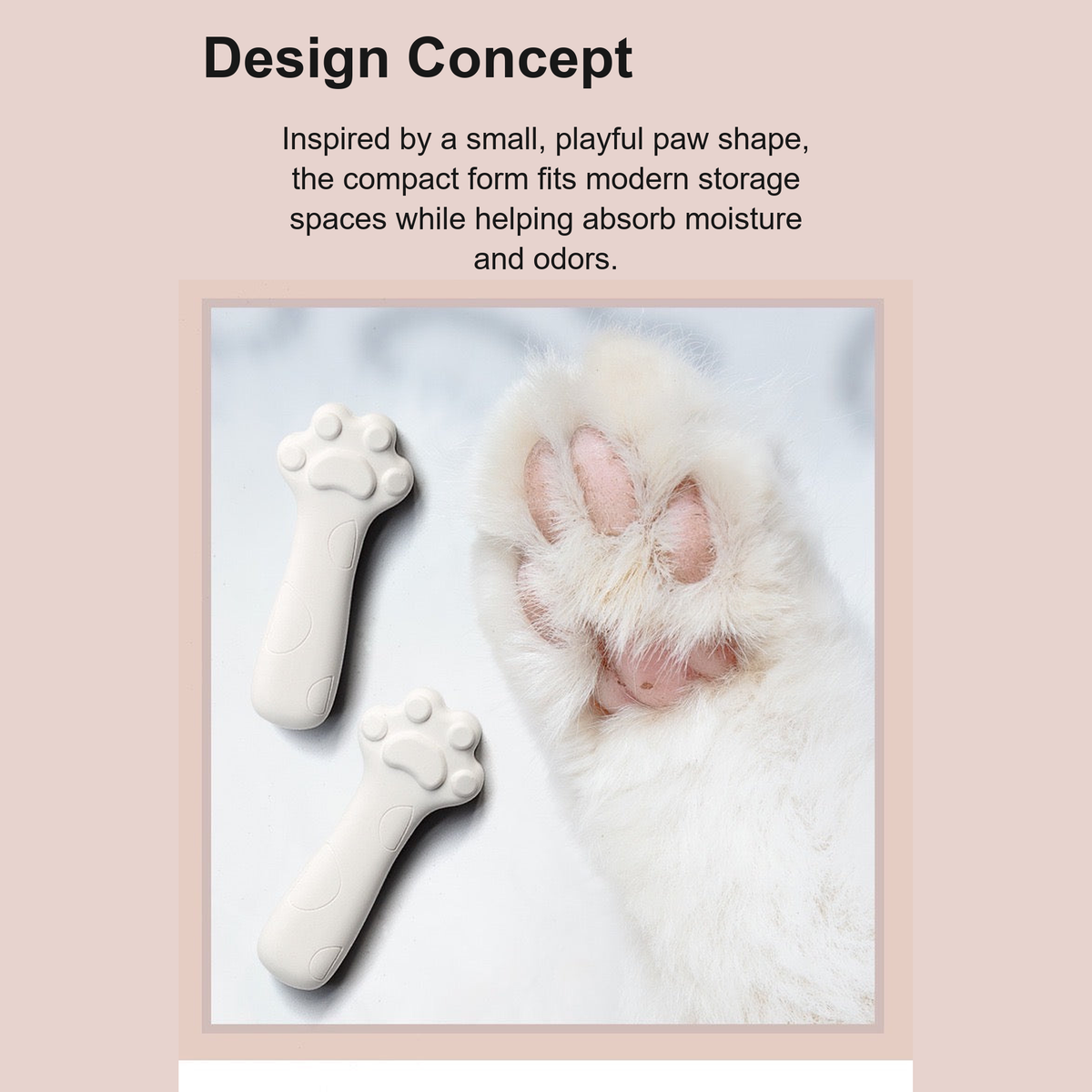 Cat paw-shaped diatomite drying block design concept [English Revision]