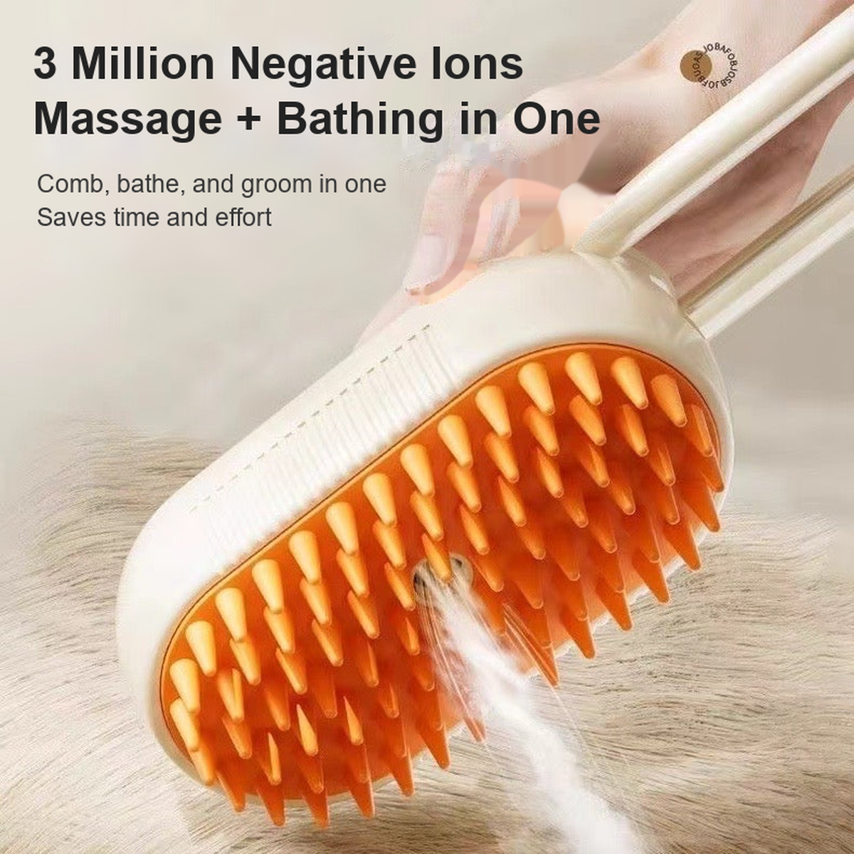 Steam Silicone Cat Grooming Brush grooming and massage feature