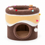 Merry Pet Cocoa Brown fleece cake cat house bed with enclosed entrance