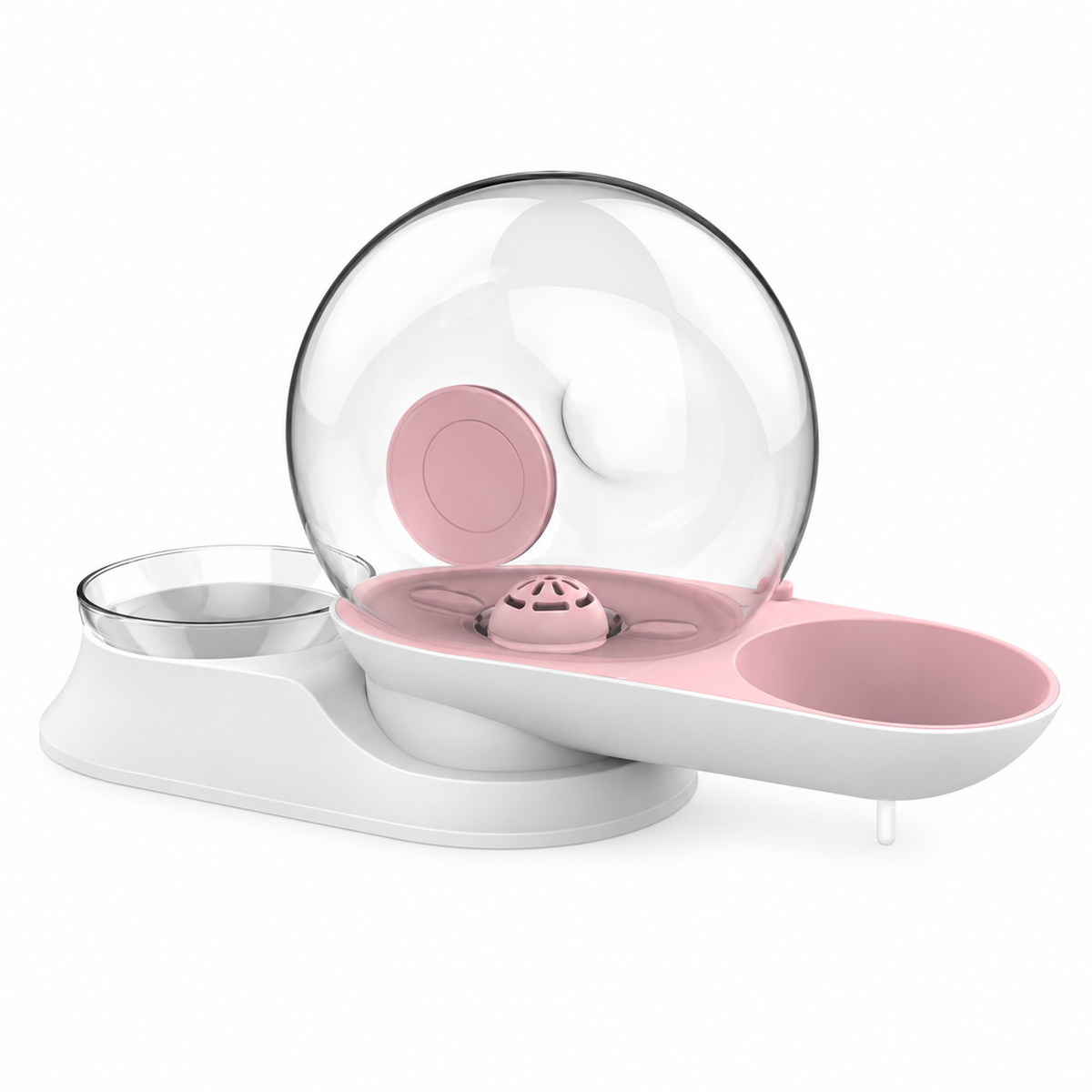 AIWO 2.8L pet water fountain and feeder in pink on a clean white background [SKU reference]