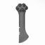 Grey paw-shaped manual pet food can opener on a white background