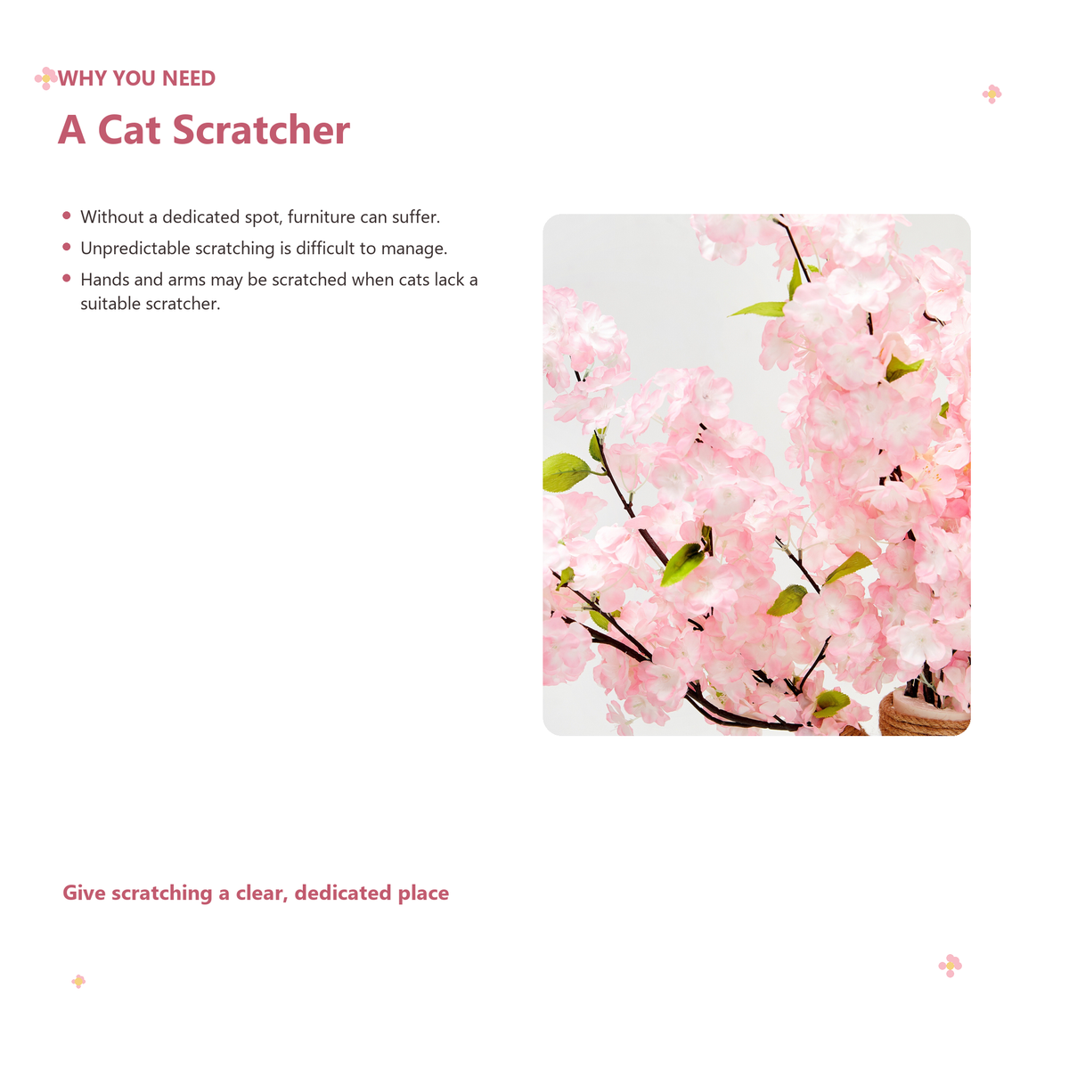 VETRESKA Sakura Cat Tree | Why you need a cat scratcher | English square panel 03